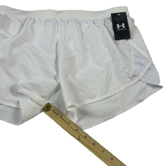 Under Armour UA Fly-By 2.0 Shorts Womens XL Running Gym Shorts 3” -White New - Picture 4 of 11